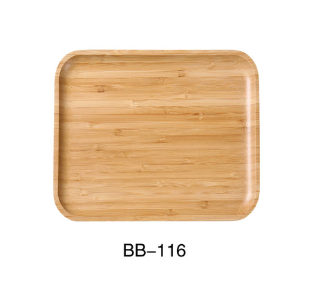 Yanco Wood & Bamboo 16" X 12" X 7/8" Rectangular Tray