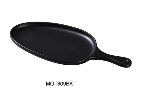 Yanco Moderne 15 1/2" X 7 1/2" X 1 1/4" Pan Plate With Handle Black