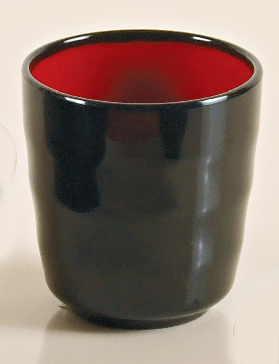 Yanco BLACK & RED 3" X 3" TEA CUP 7 OZ