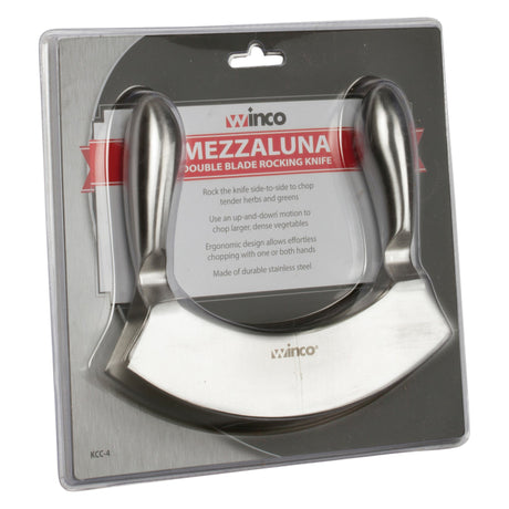 Double Blade Mezzaluna Knife, Stainless Steel