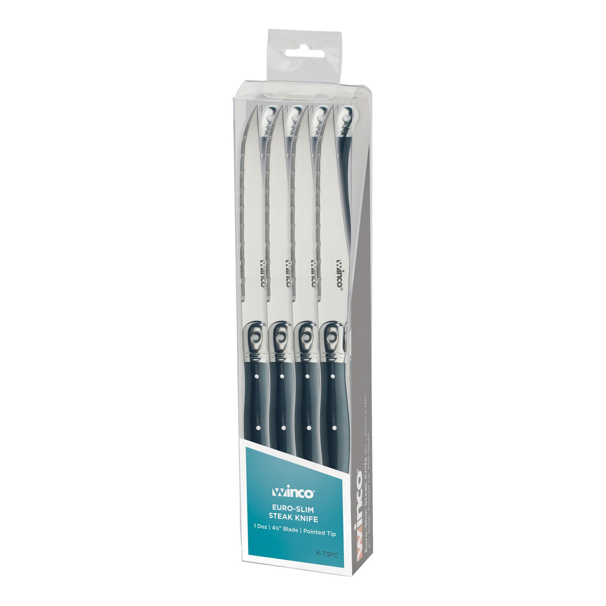 Euro Slim Steak Knives, 4-3/4" Blade with Pointed Tip
