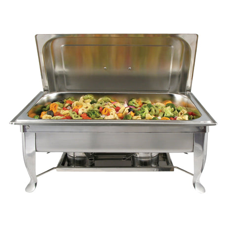 Bellaire 8 Quart Full-Size Chafer, Folding Frame, Stainless Steel