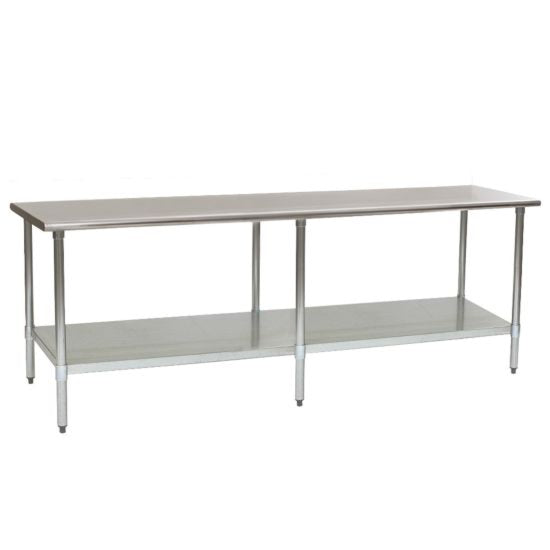 L&J 24"D x 84"L Stainless Steel Work Table w/ Under Shelf