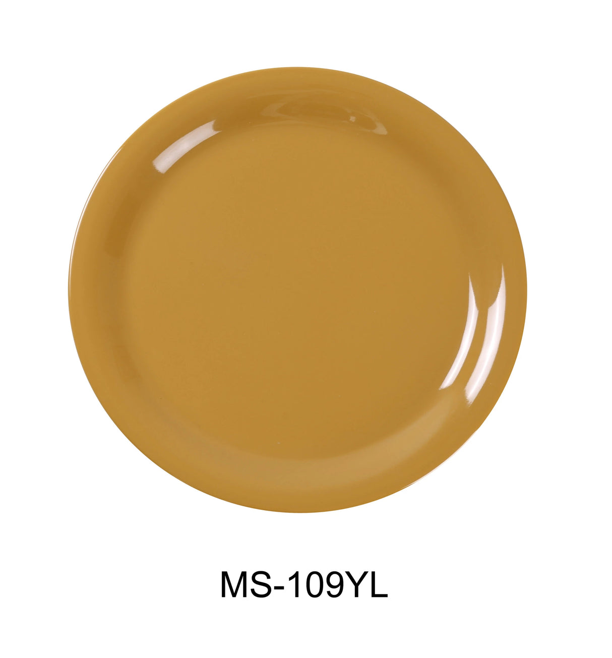 Yanco MILE STONE  9" NARROW RIM ROUND PLATE YELLOW