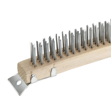 14" Scratch Brush with Wire Bristles and Scraper